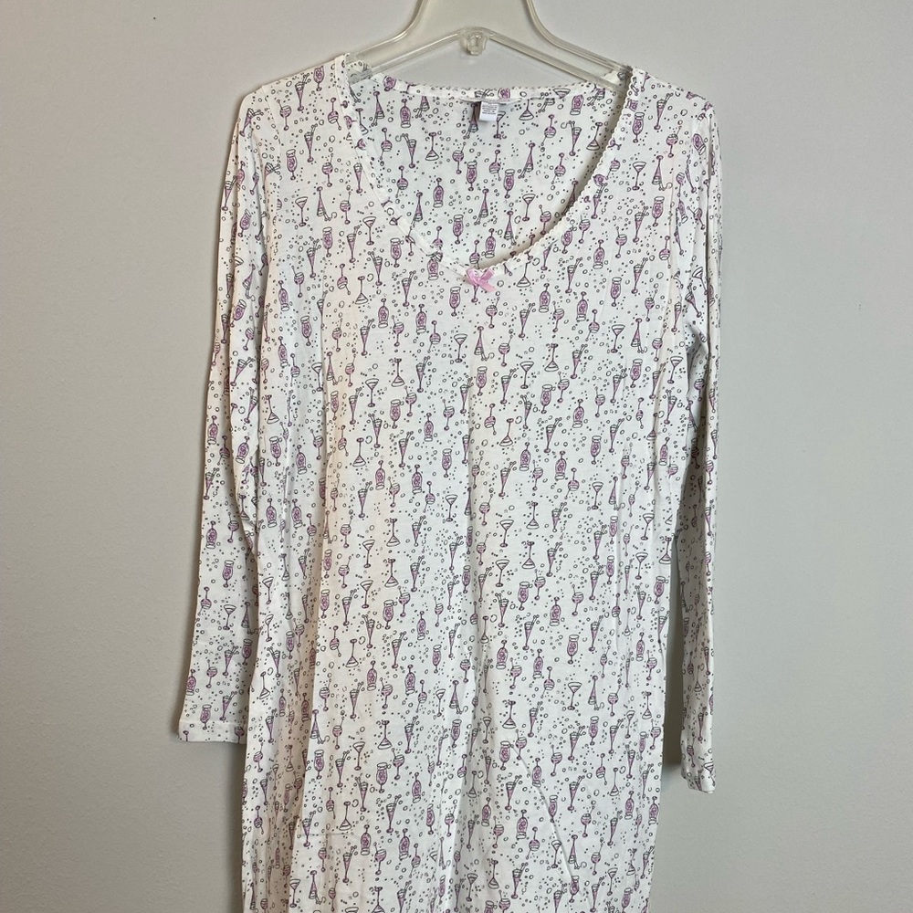 Charter club pajama long sleeve shirt size medium